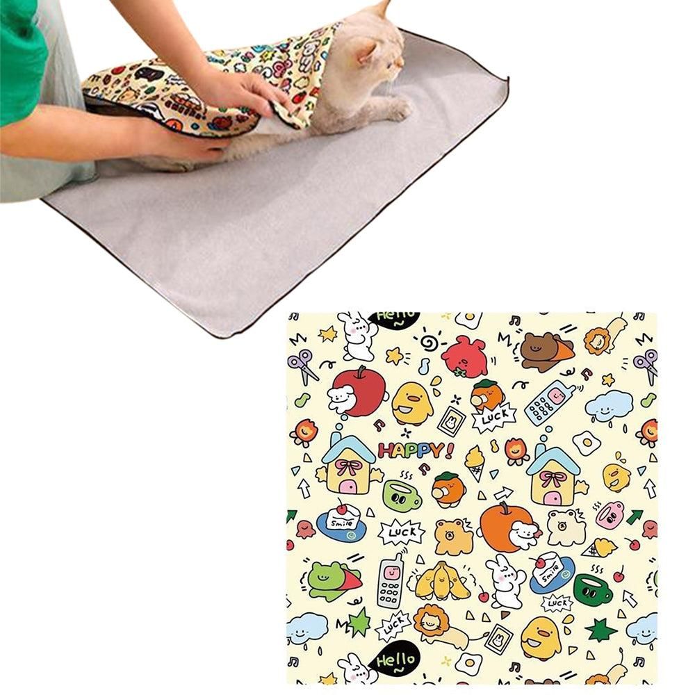 Anti-Escape Cat Grooming Wrap Mat Anti-Scratch Calming Wrap for Pet Nail Clipping Multifunctional Pet Mat - L