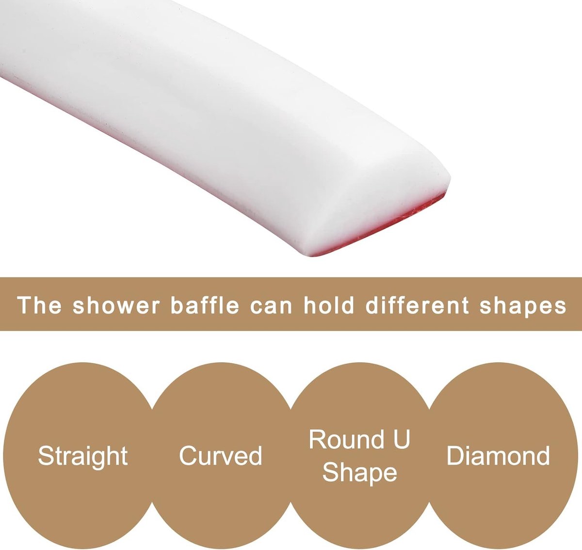 Shower Strip - Water Stopper - Shower Door Seal - Shower Threshold Leak Strip - 2.8 × 100cm - White - Self-Adhesive - Shower Threshold - Anti-water strip - for — image 5