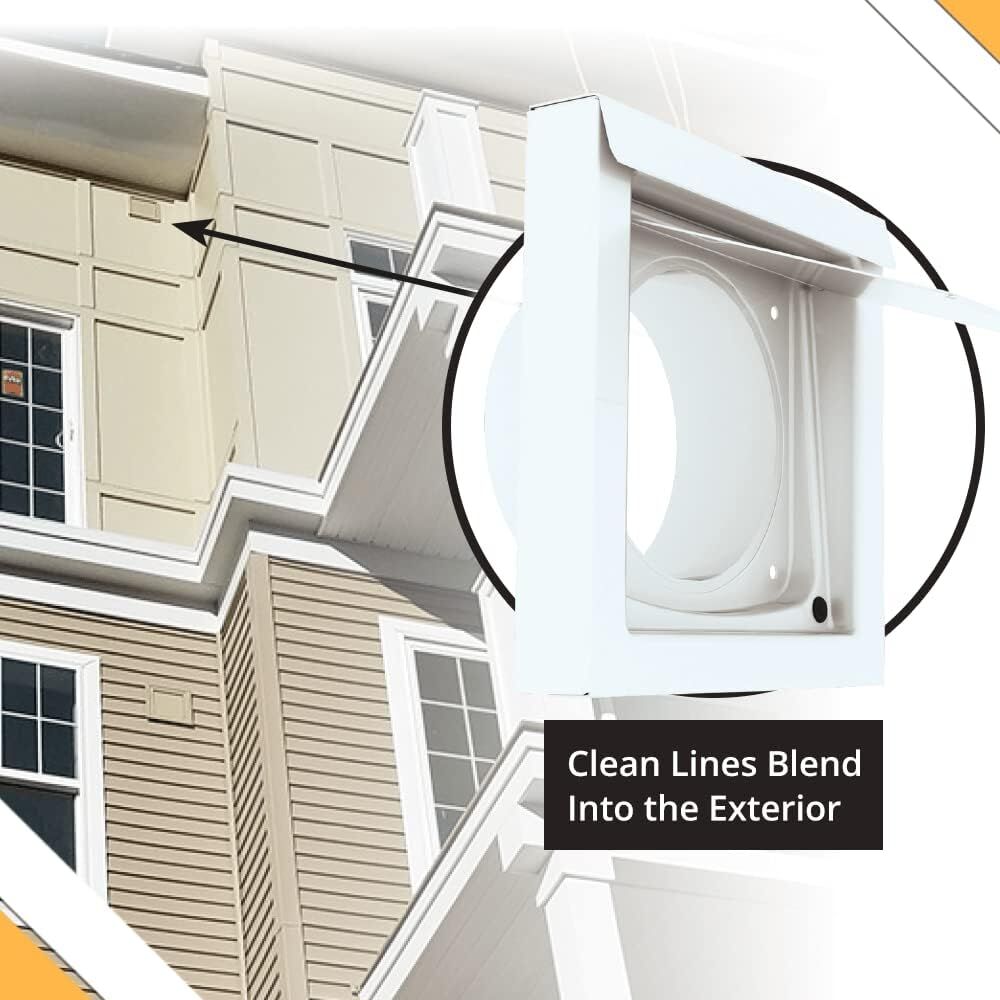 White 4-Inch Dryer Vent Cover – Outdoor Wall Exhaust for Clothes Dryer & Bathroom Fan | Durable Galvalume Steel with Quiet Damper | Other Colours — image 5