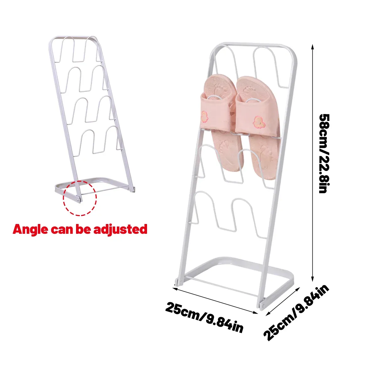 Metal Floor Standing Slipper Rack for Entryway Hallway Bathroom — image 3