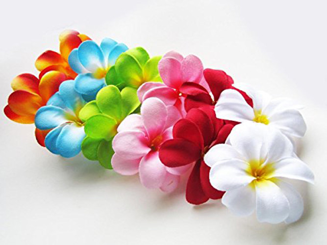 1 Set of 20 LED Tropical Bright Colous Frangipani Flower Battery String Lights Christmas Gift Home Wedding Party Decoration Outdoor Table Centrepiece โ image 2