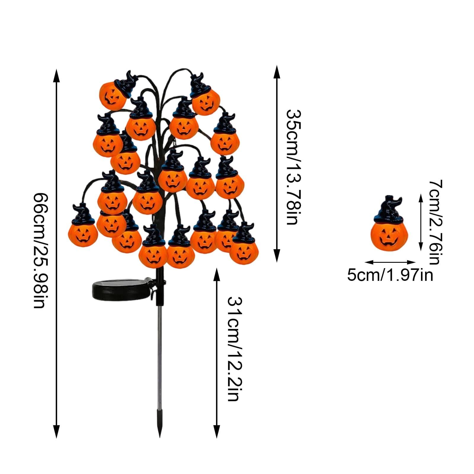 Bring Eerie Charm to Your Outdoor Space with Solar-Powered Halloween Stake Lights – Pumpkin, Skull, Spider & Pirate Motifs, 20 LED, Auto On/Off — image 2