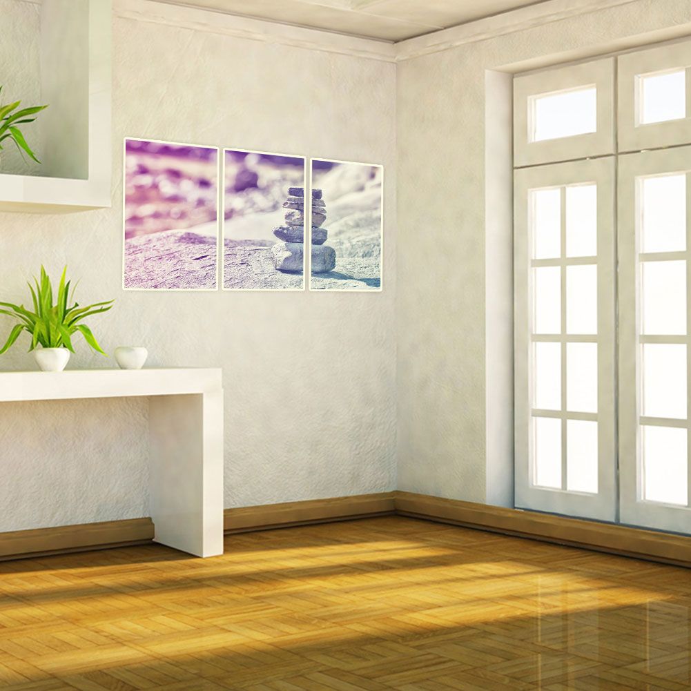 3Pcs Stone Pattern Canvas Wall Art Painting Printed Picture for Home Office Decor — image 3