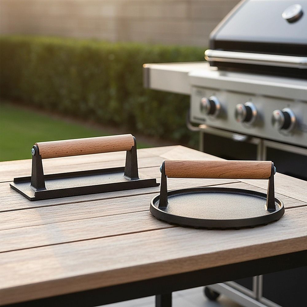 BBQ Steak Press with Handle Heavy Duty Grill Tool — image 4