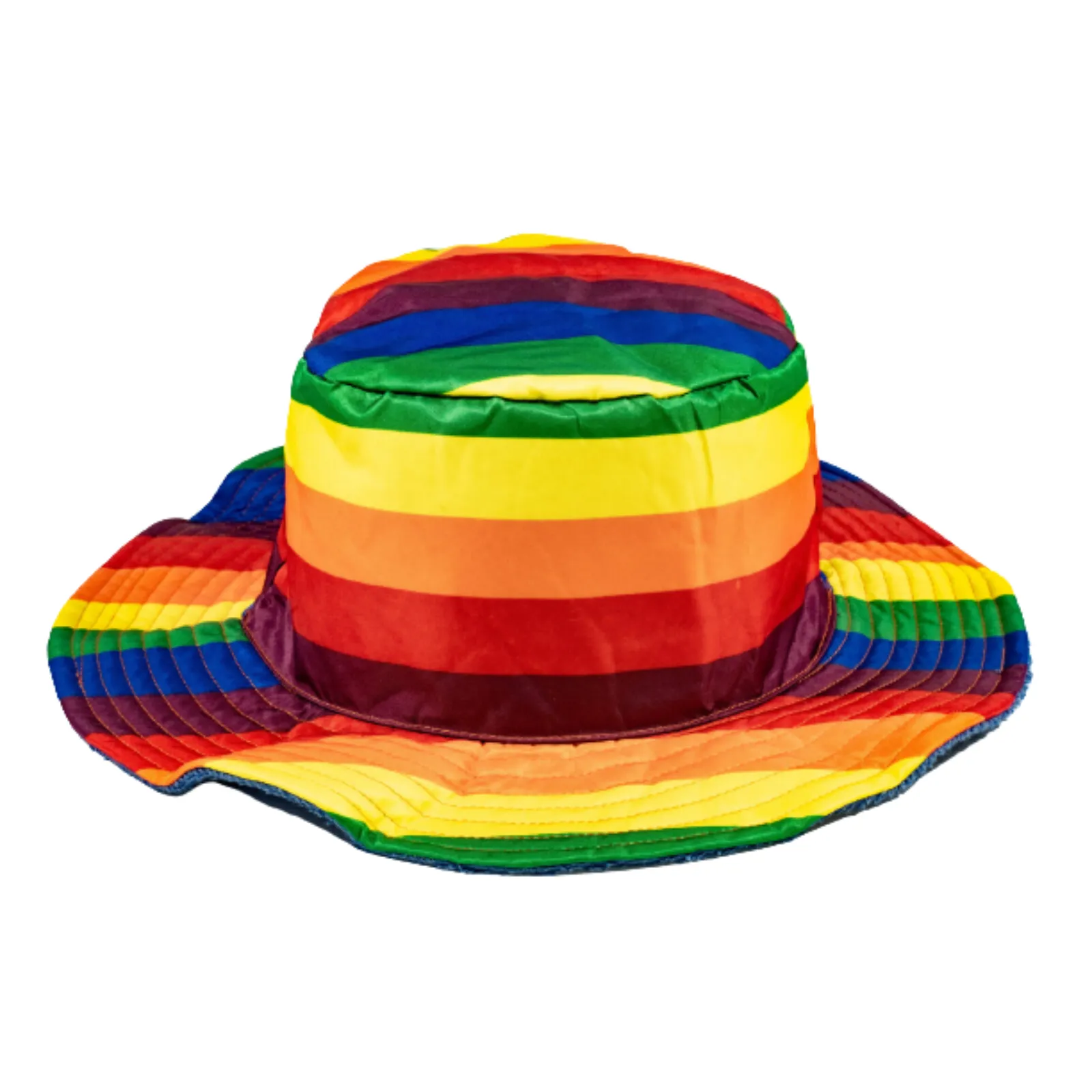 Rainbow Terry Towelling Bucket Hat Gay Lesbian Mardi Gras Party Cap LGBT - Reversible — image 2