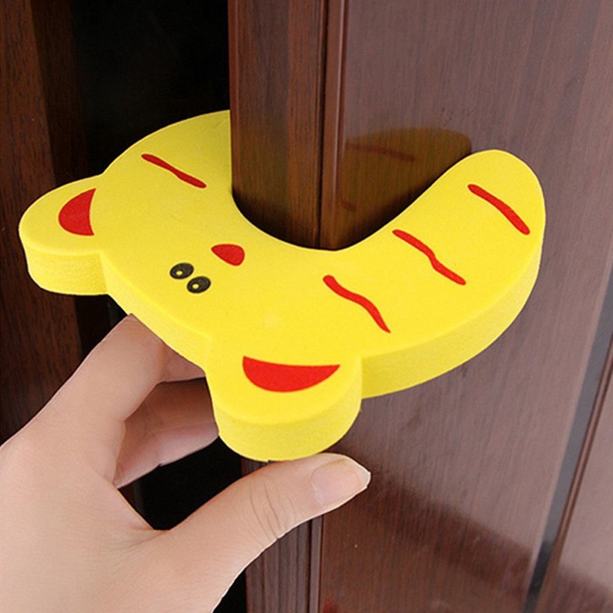 Animal Door Stoppers I Baby and Child Door Protectors I Door Protection I Foam / Foam I Animal Door Stopper I 2 Pieces I Orange + Yellow — image 3