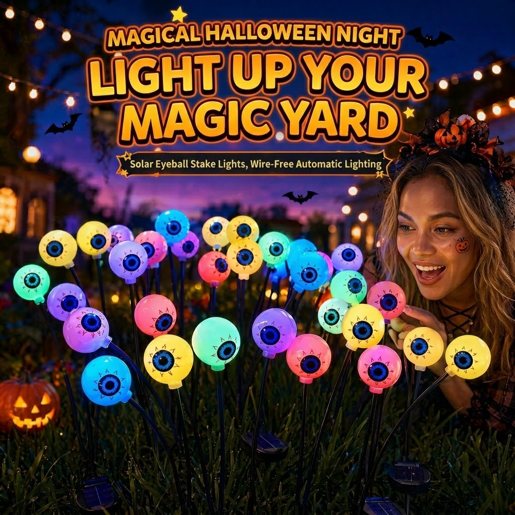 Solar Halloween Dancing Eyeball Stake Lights, Spooky Outdoor Decoration with Color-Changing LEDs, Auto On/Off, IP65 Waterproof — image 3