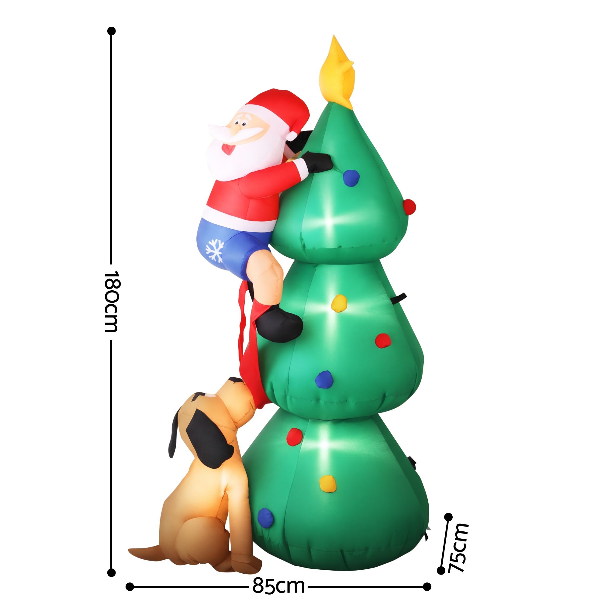 Jingle Jollys Christmas Inflatable Santa Tree 1.8M Illuminated Decorations β image 2