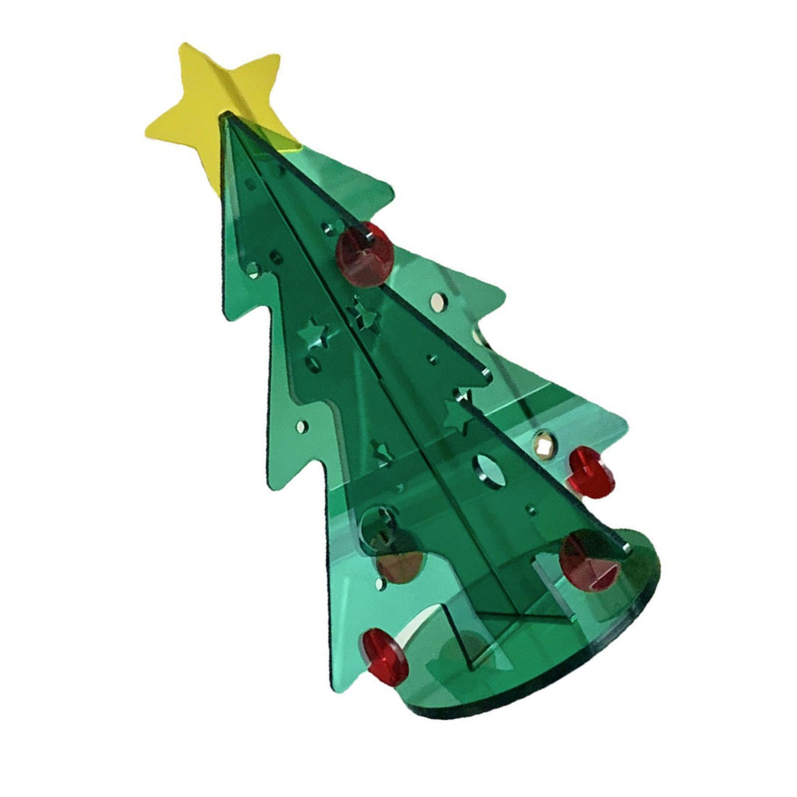 Acrylic Christmas Tree DIY Kit Mini Simple Installation Desktop Christmas Tree for Gift Decoration M 145x195mm — image 2