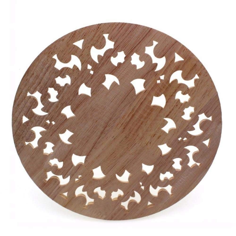 art wall hanging,Carved Flower Carving Round Wood Appliques For Furniture Cabinet Unpainted Wooden Mouldings Decal Decorative โ image 2