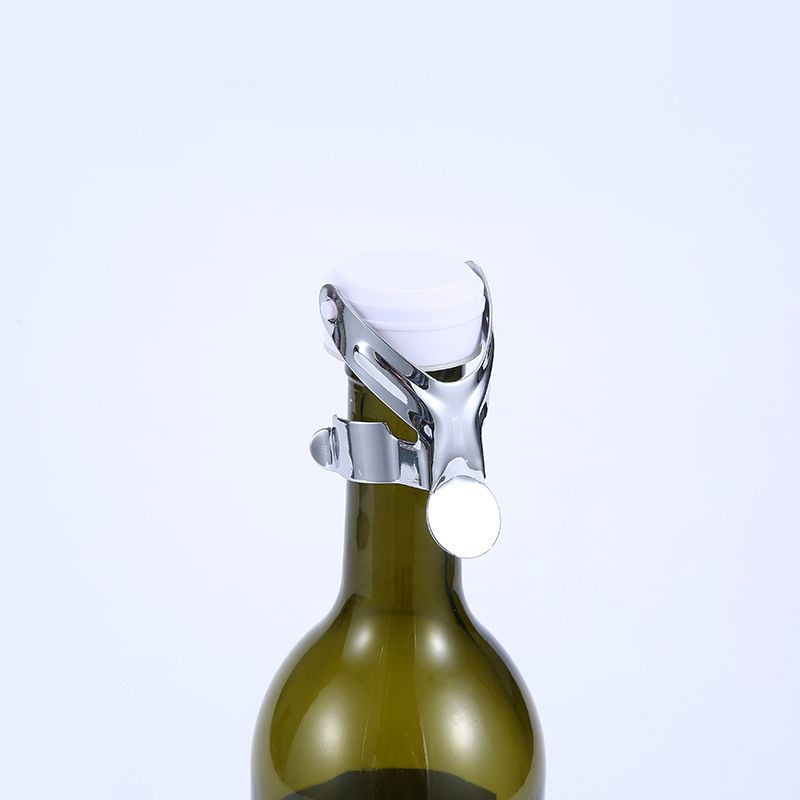 2PC Stainless Steel Wine Bottle Stoppers Stainless Steel with Food Grade Silicone, Leak Proof Keep Fresh Reusable Saver — image 3