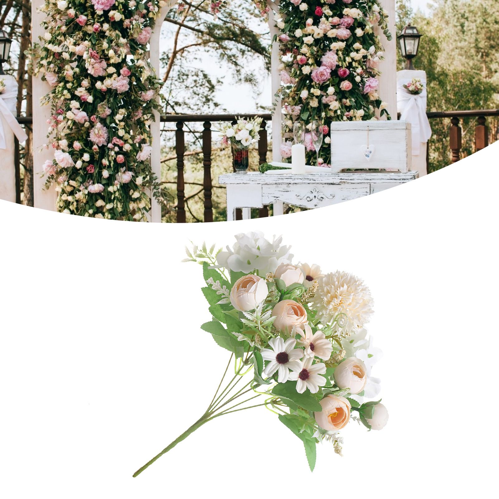 Artificial Flower Exquisite Lifelike Silk Cloth Faux Flower for Photography Wedding Home Shop Decoration Champagne โ image 6