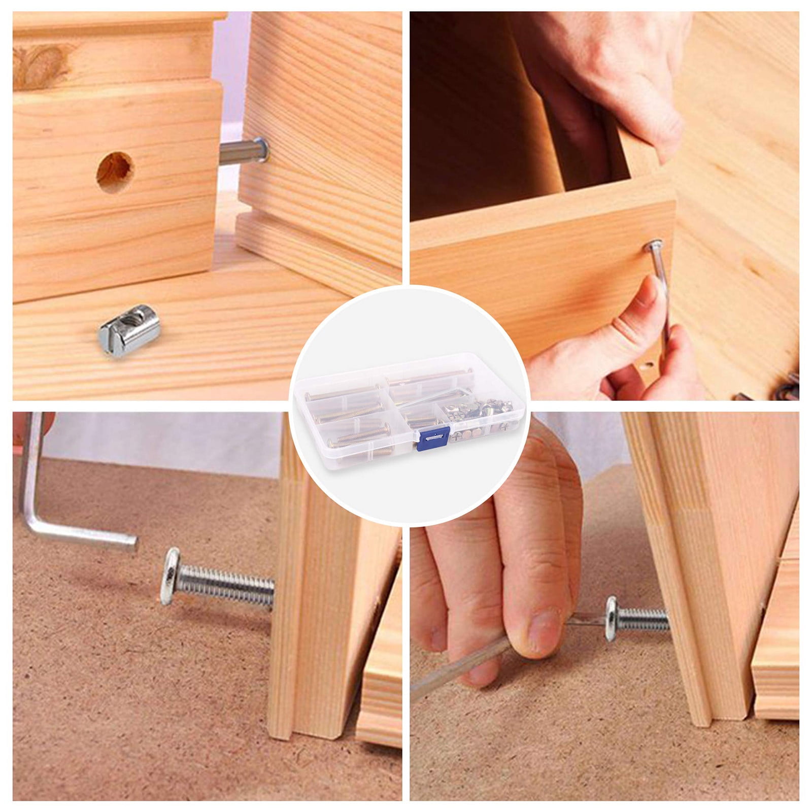 Plated Screws and Screws Replacement Parts Furniture Socket Head Screws for Furniture Cots Beds Crib Nut Assortment Sets for Bed Frame,Furniture,Chairs and โ image 6