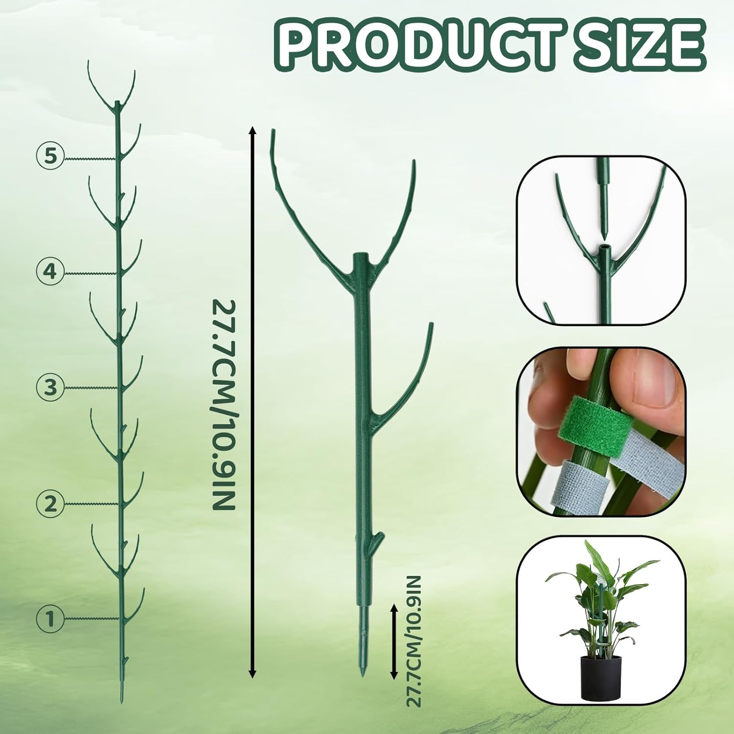 5-Pack Stackable Monstera Plant Support - Plant Stakes with Cage Rings for Indoor and Outdoor Plants Use - Garden Stakes for Climbing — image 2