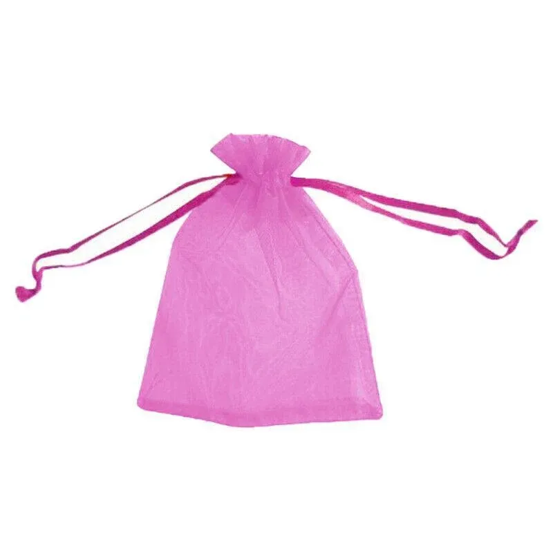 50PCS Organza Bag Sheer Bags Jewellery Wedding Candy Packaging Sheer Bags 13 × 18 cm - Rose Red/50PCS
