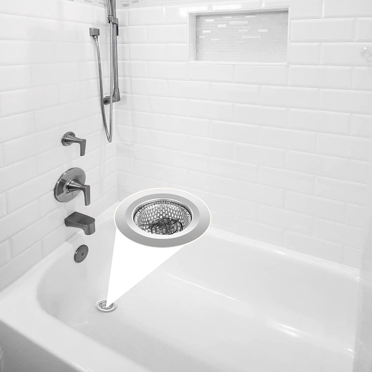 Drain Filter - 2-Piece - 2.79-Inch - Stainless Steel Shower/Bathtub Drain Cover - Bathtub Drain Filter, Suitable for Bathroom Vanities, Sinks, and Floor Drains โ image 3