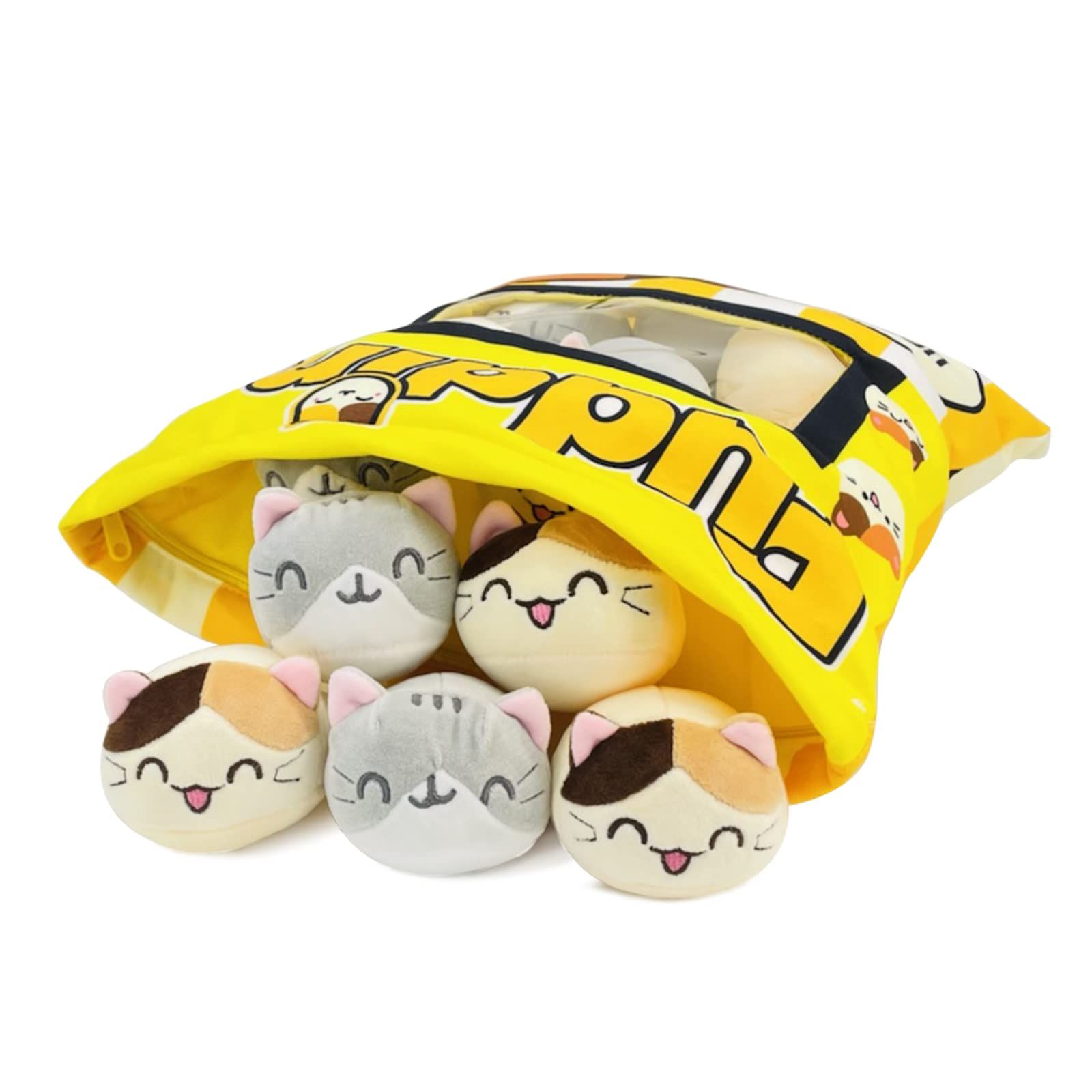 Cute Plush Pillow, Removable Fluffy Animal Kitten Dolls, Soft Animals Stuffed Toy Pillow, Gifts Plush Cotton Stuffed (Yellow) — image 3