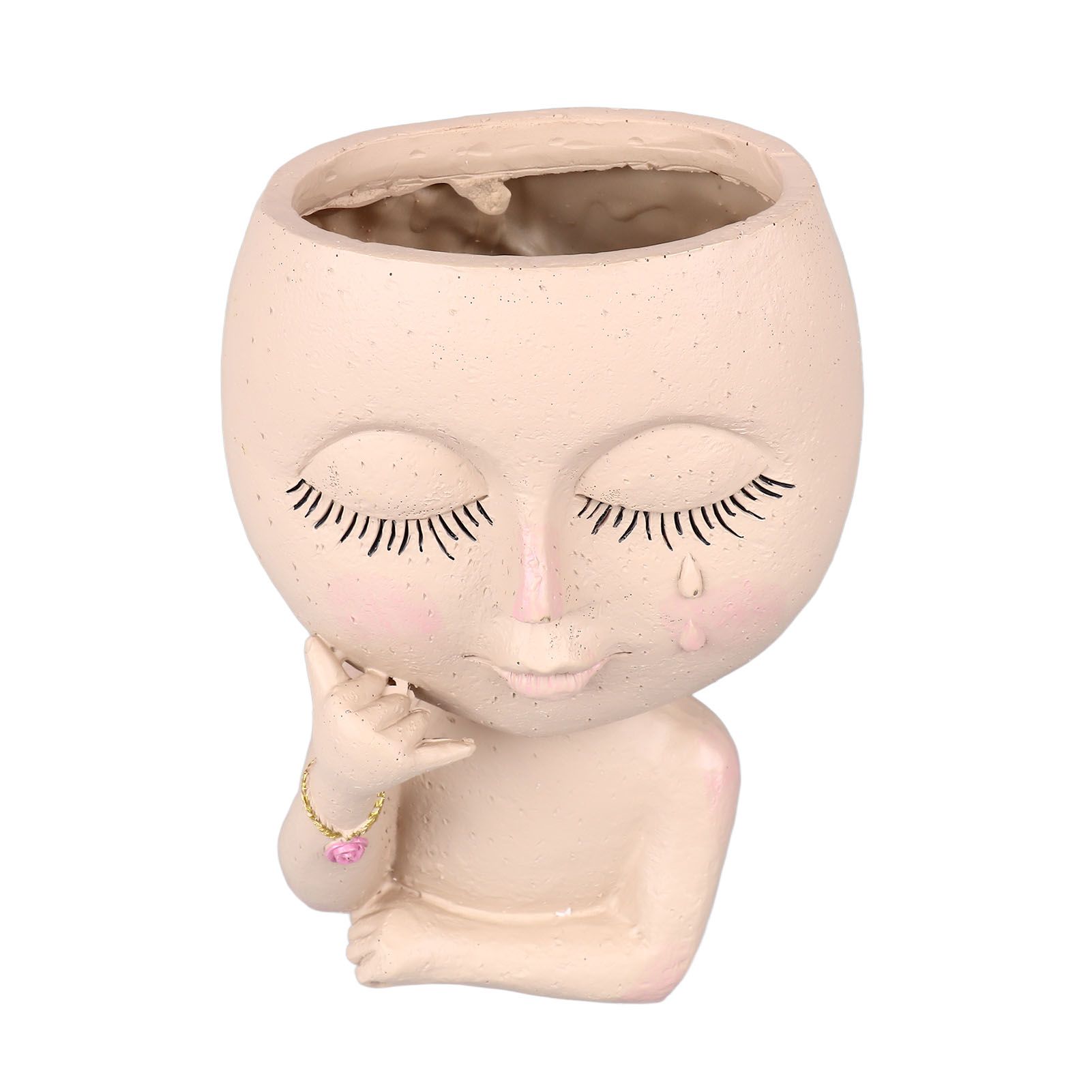Face Planter Pots Resin Home Head Planter Face Flower Pot Head Planter for Indoor Outdoor Plants with Drainage Hole — image 5