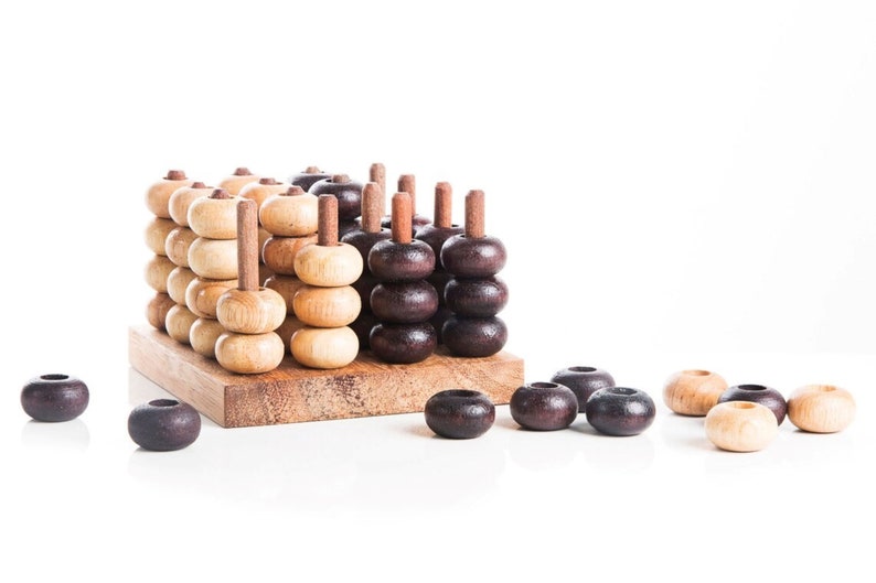 4 IN A ROW GAME Connect four board 3 dimensional handmade in beautiful wood — image 3