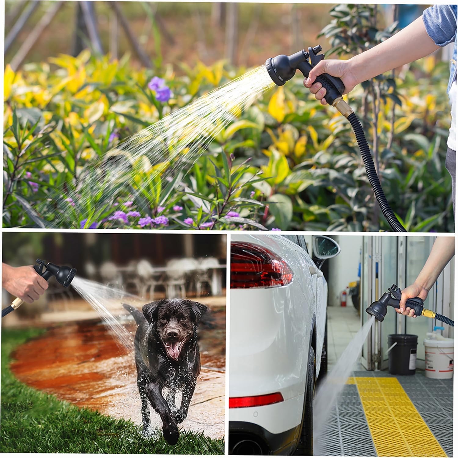 75FT Expandable Garden Hose with 8 Spraying Modes, Shut-Off Valve, Handy Water Pipe for Watering Garden and Washing Car, Expandable Water Hose Tool for Home — image 6