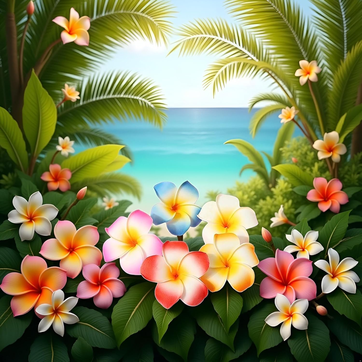 10Pcs Multicolor Hawaii Plumeria Flower Clips, Artificial Tropical Flower Hair Accessories for Wedding, Beach Party, Hair Clips and Barrettes, 1.97'' — image 3