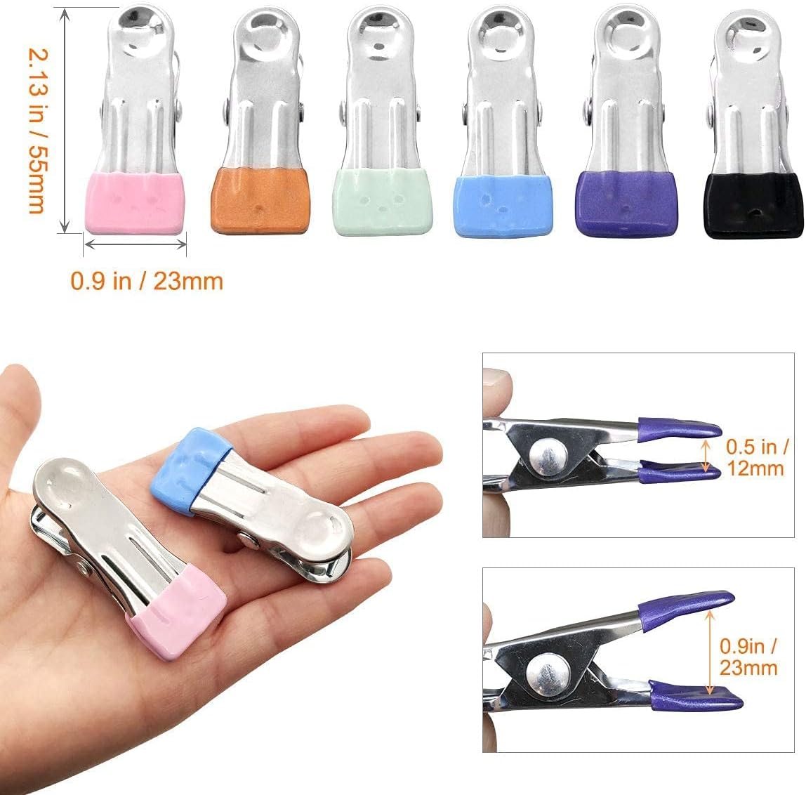 Colored Clothespins Boot Hangers Hooks Clips, 30 Pcs Utility Clothes Pins & 16 Pcs Stainless Steel Portable Clothespins for Drying Closet Travel — image 2