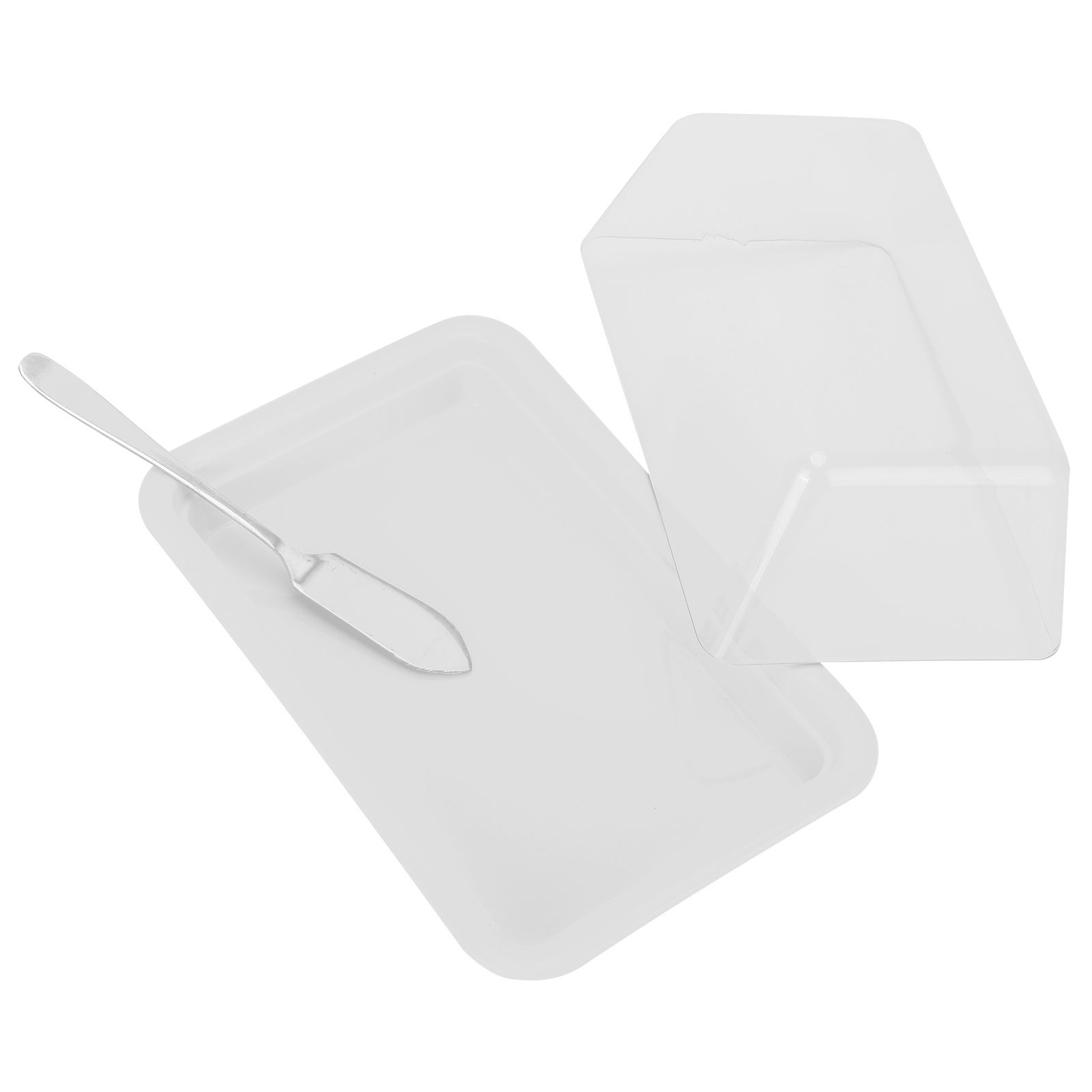 Rectangular Butter Cutting Box with Lid Portable Butter Storage Box for Home KitchenWhite โ image 3