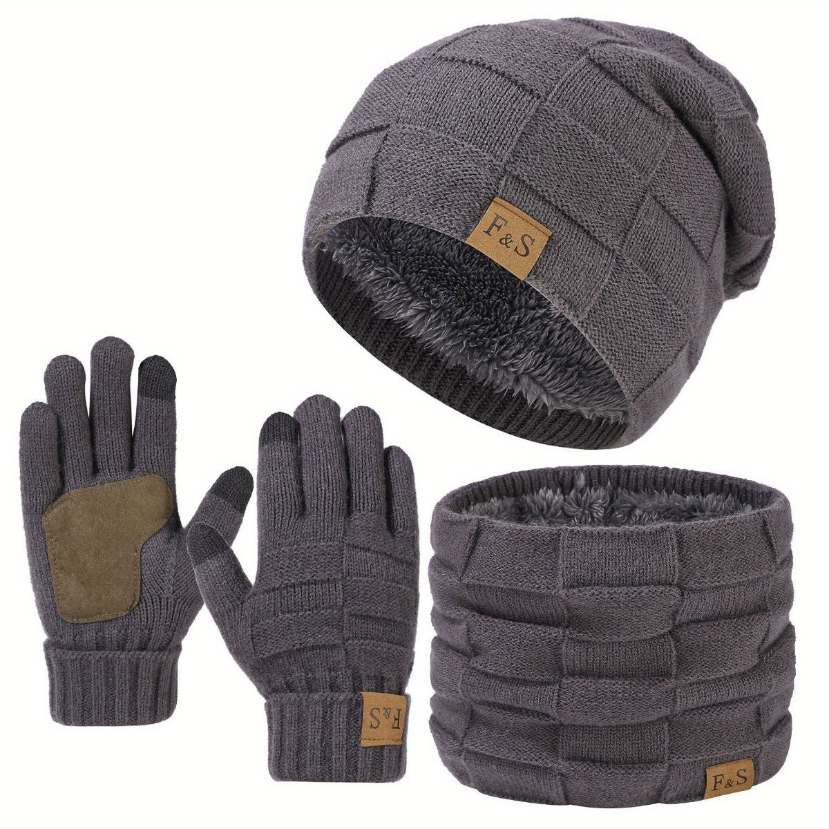 Men'S Winter Hat Men'S Gloves Men'S Scarf Winter Hat And Gloves Set Men'S - Blue - Size L โ image 5