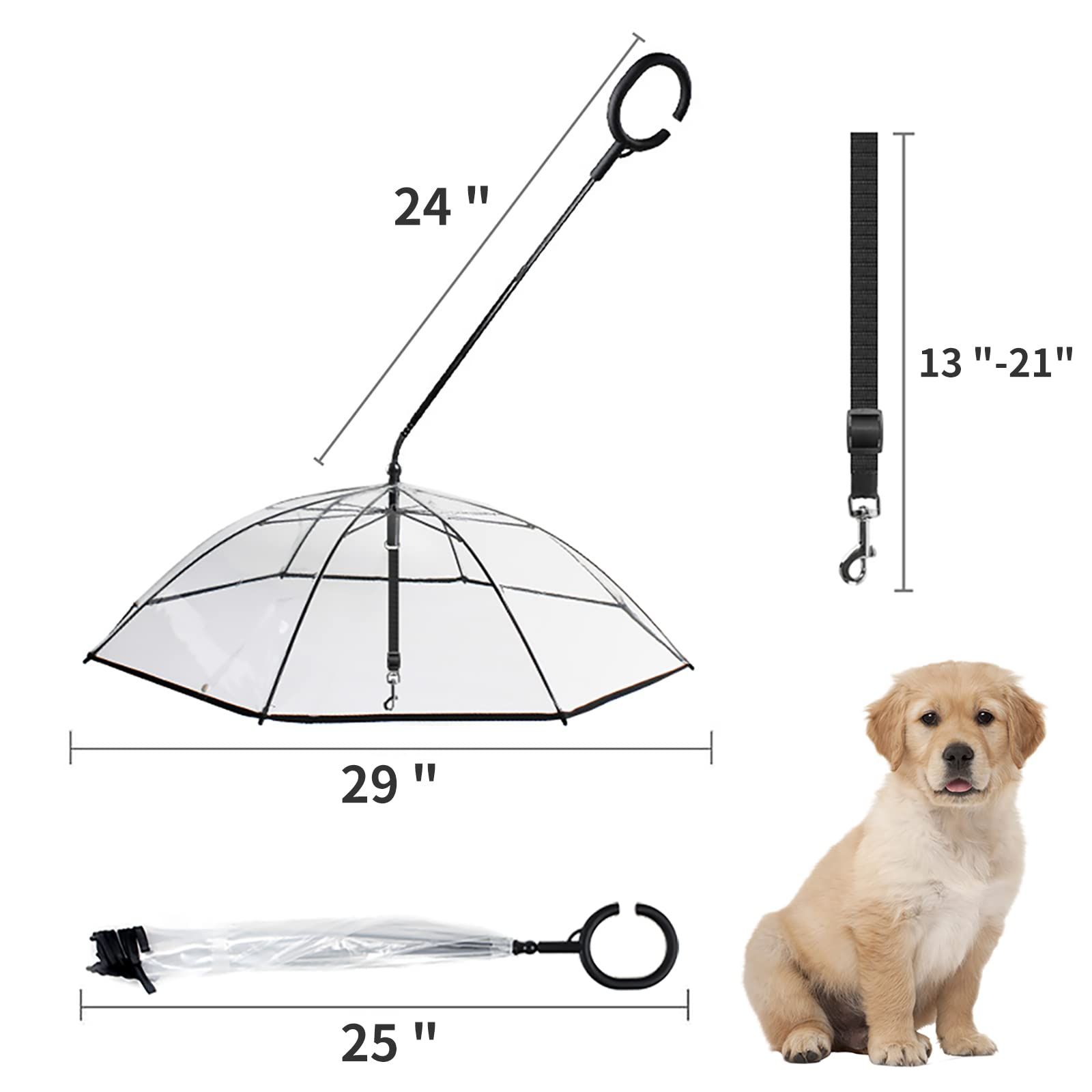 Umbrella for Small Dogs, Pet Umbrella for Dogs in Rainy Day with Adjustable Leash Walk your dog even in rainy days — image 5