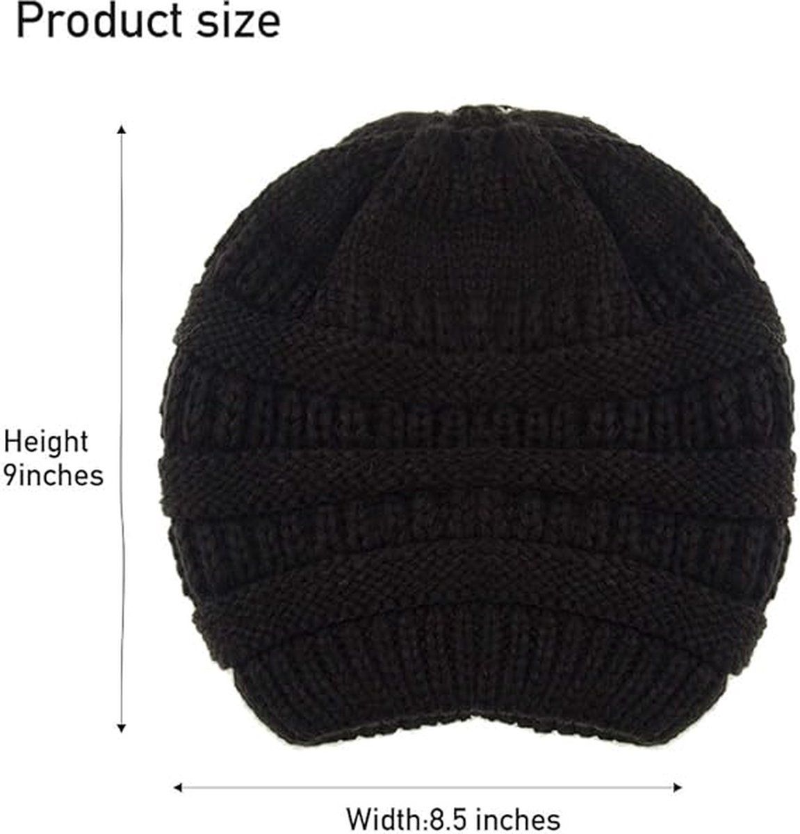 Womens Slouchy Ski Hat Warm with Satin Lining Navy Blue, 52-60 cm — image 5