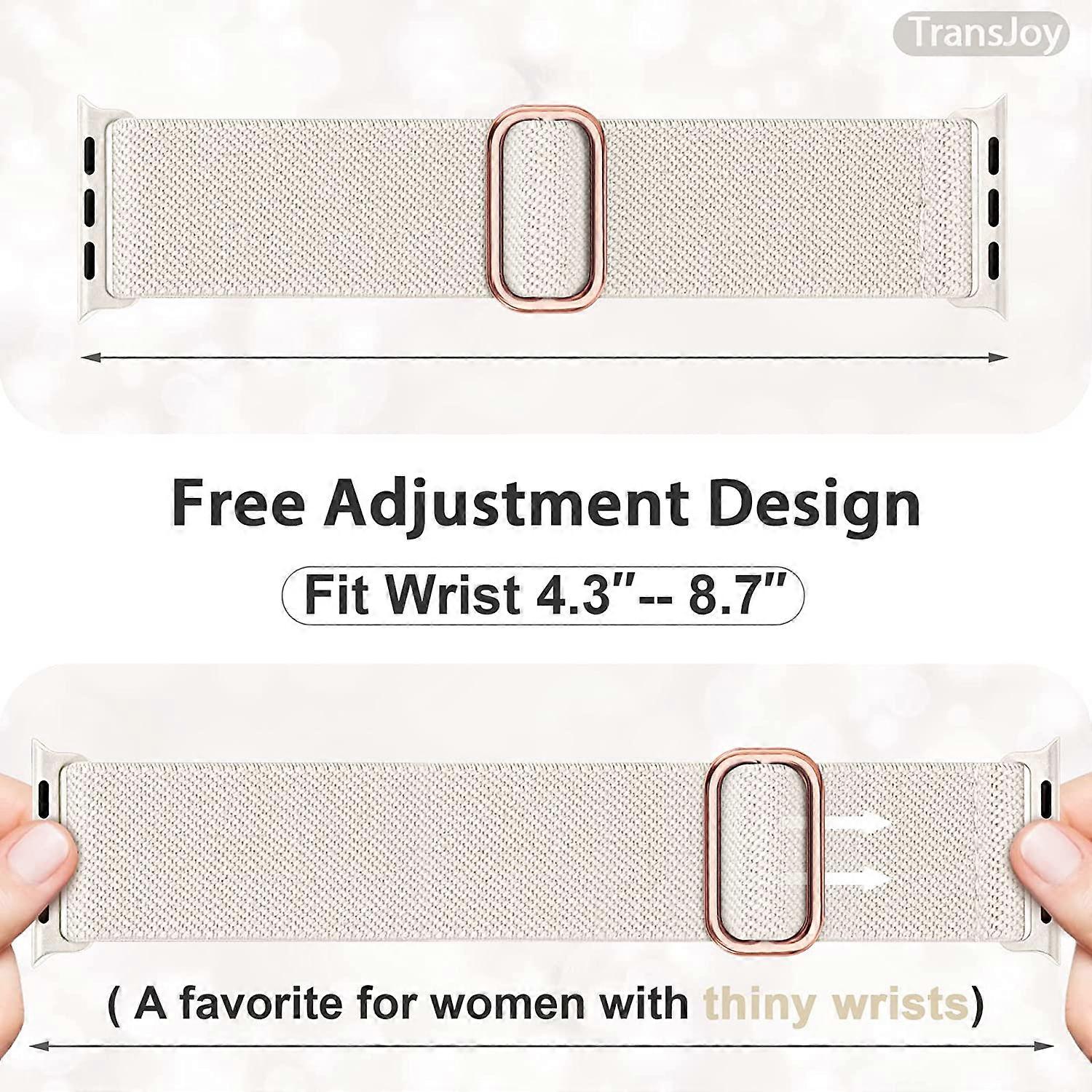 5-pack Nylon Stretch Band Compatible with Apple Watch 42mm 44mm 45mm Women Men, Fabric Elastic Bracelet Solo Loop Band for iWat—max — image 3