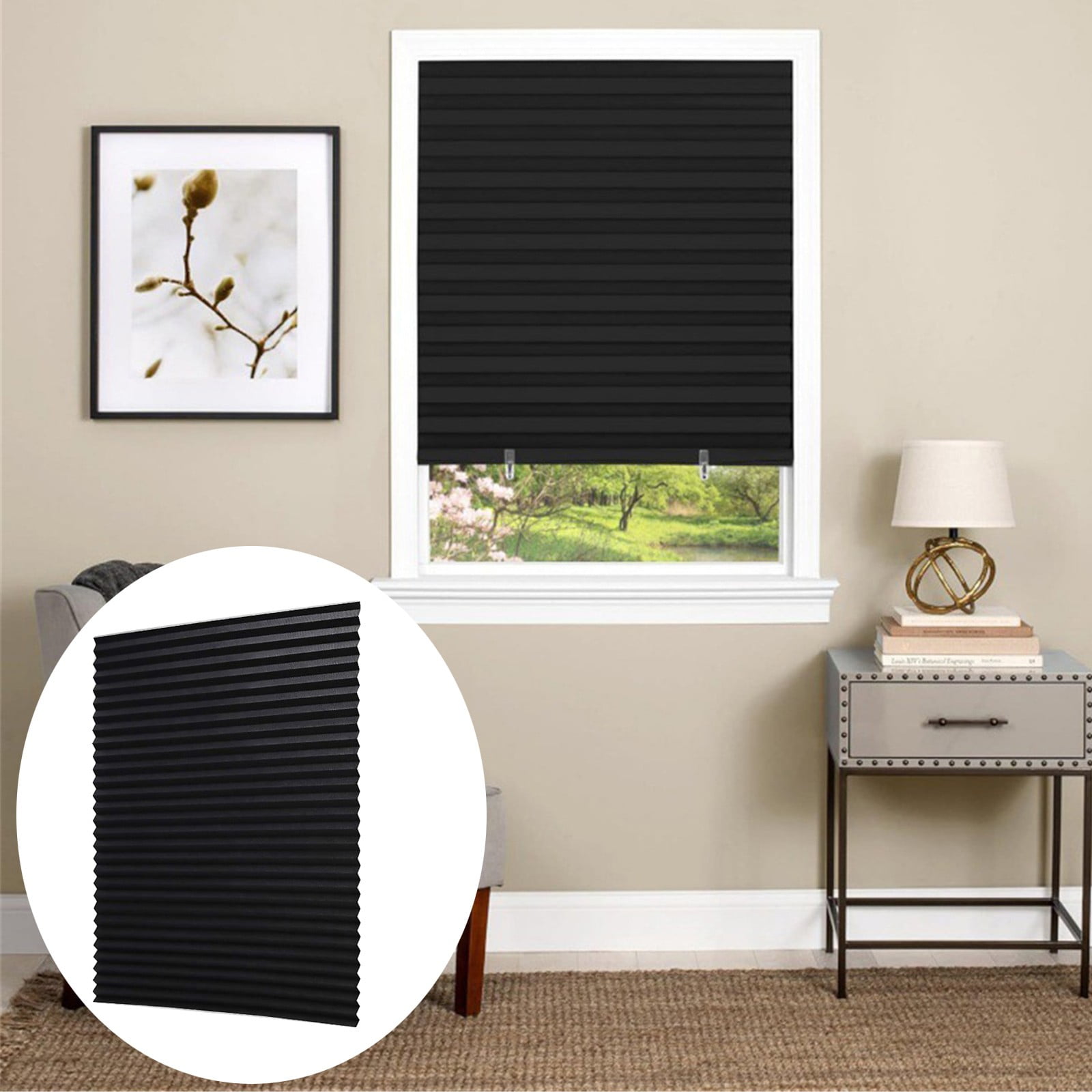 1 Pack Sunshade Shades,Pleated Paper Blinds for Indoor Windows Cut to Size Paper Shades,Thermal Insulation Blinds for Windows,No Tools,No Drilling for Office — image 4
