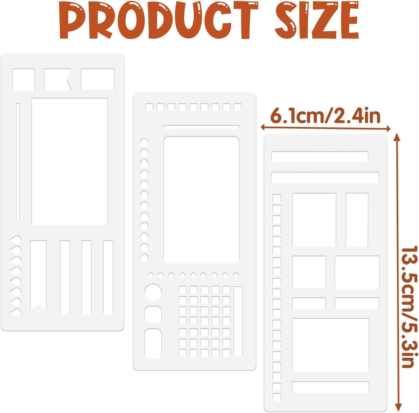 3 Pack Journal Stencil Set, Reusable Planner Stencils Templates Create Custom Weekly and Monthly Layouts for Dot Grid Journals โ image 2