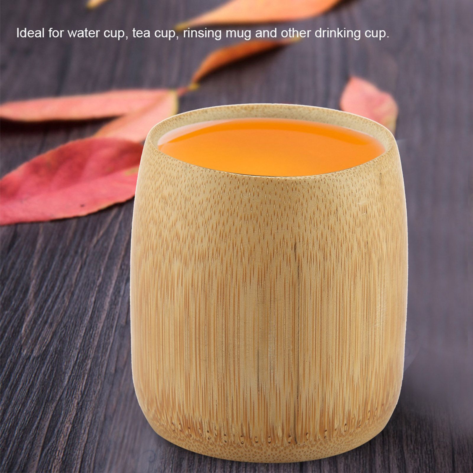 Natural Pure Bamboo Tea Cup Handmade No Paint Eco friendly Water Cups(Round Mouth M) โ image 2