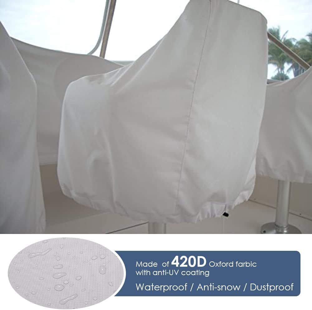 Waterproof Boat Captain Seat Cover, Weather Resistant Protective Cover for Pedestal and Pontoon Helm Chairs, Silver, 65 x 120 cm โ image 2