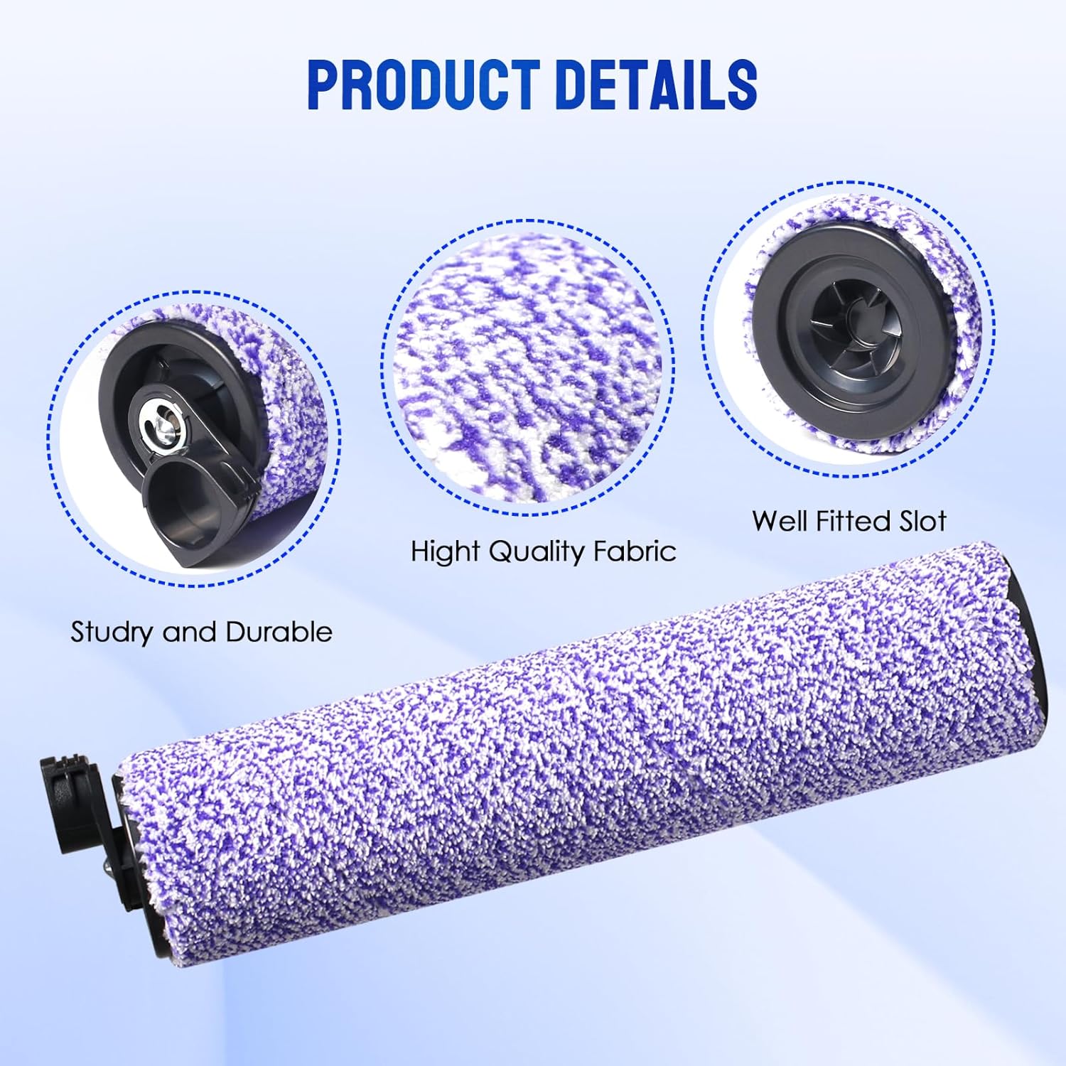 9 Pack Replacement Roller Brush and Foam Filters Kit Compatible with Shark WD101,AW302,WD201, WD161 WD261 AW261 Hydrovac XL 3-in-1 Vacuum Cleaner, Cordless Pro — image 3