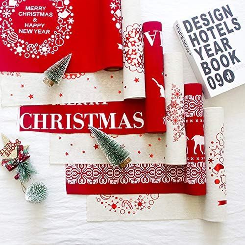 Christmas Cotton Linen Table Runner, 28 x 270 cm, Washable Holiday Table Decoration for Dining Room, Party and Seasonal Home Decor — image 2