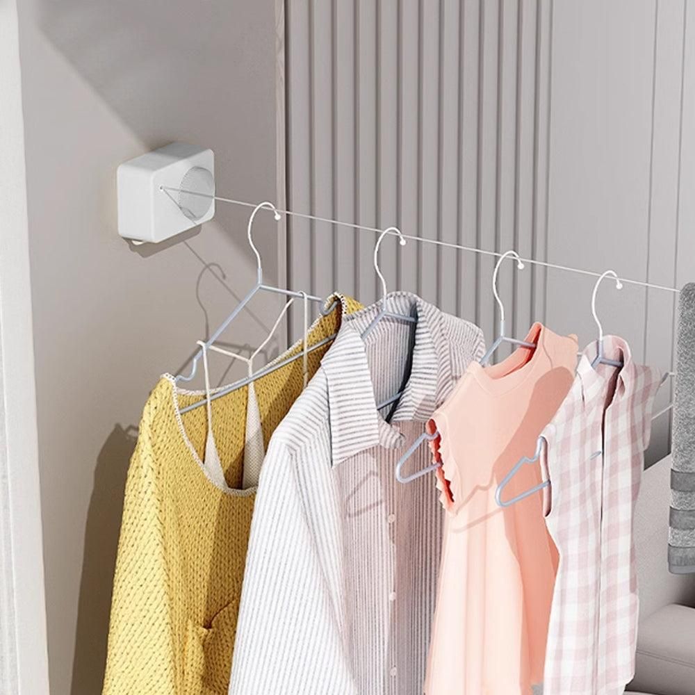 Retractable Clothes Line Wall Mounted Laundry Line for Indoor Balcony White — image 3