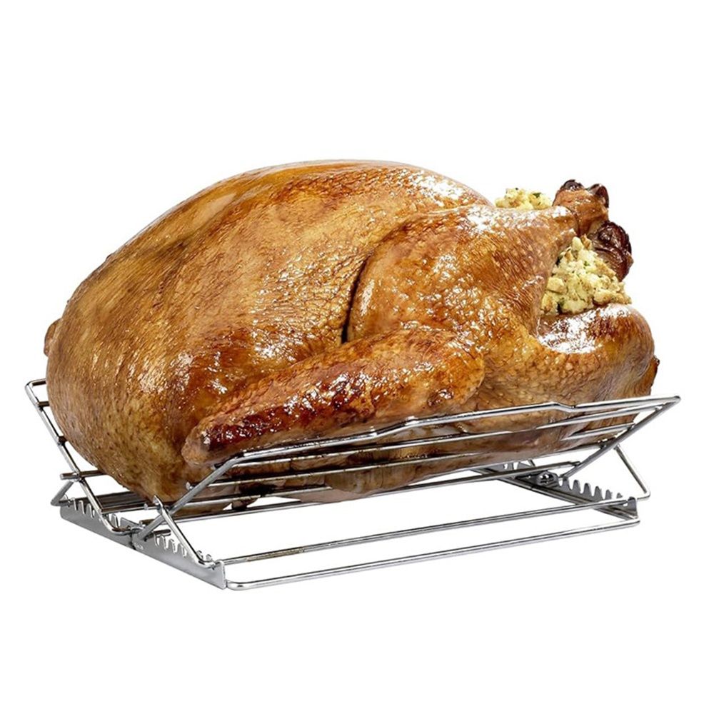 Adjustable Roasting Rack for 27.6 * 26.2 * 1.8cm, Stainless Steel Turkey Rack Insert - Fits Oven, Smoker & Grill, Dishwasher Safe Non-Stick โ image 3