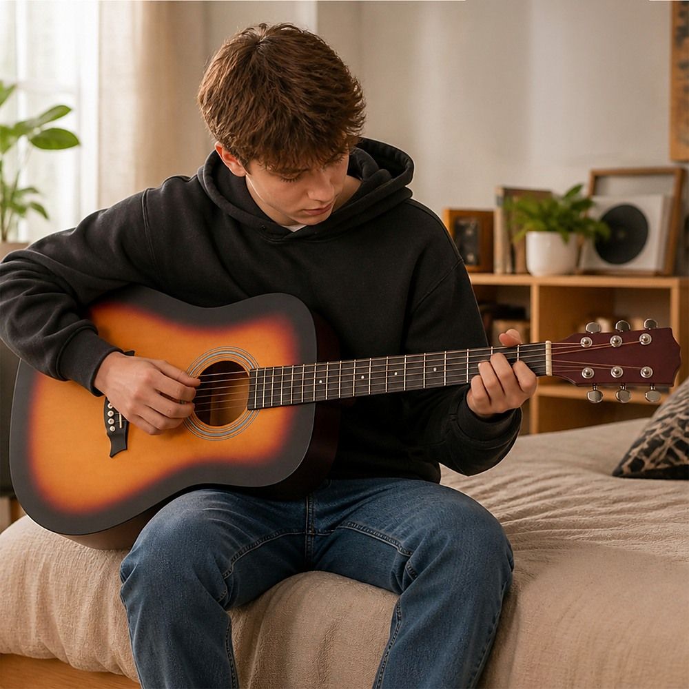 38" Full Size Acoustic Guitar – Beginner Wooden Guitar for Adults & Teens — image 2