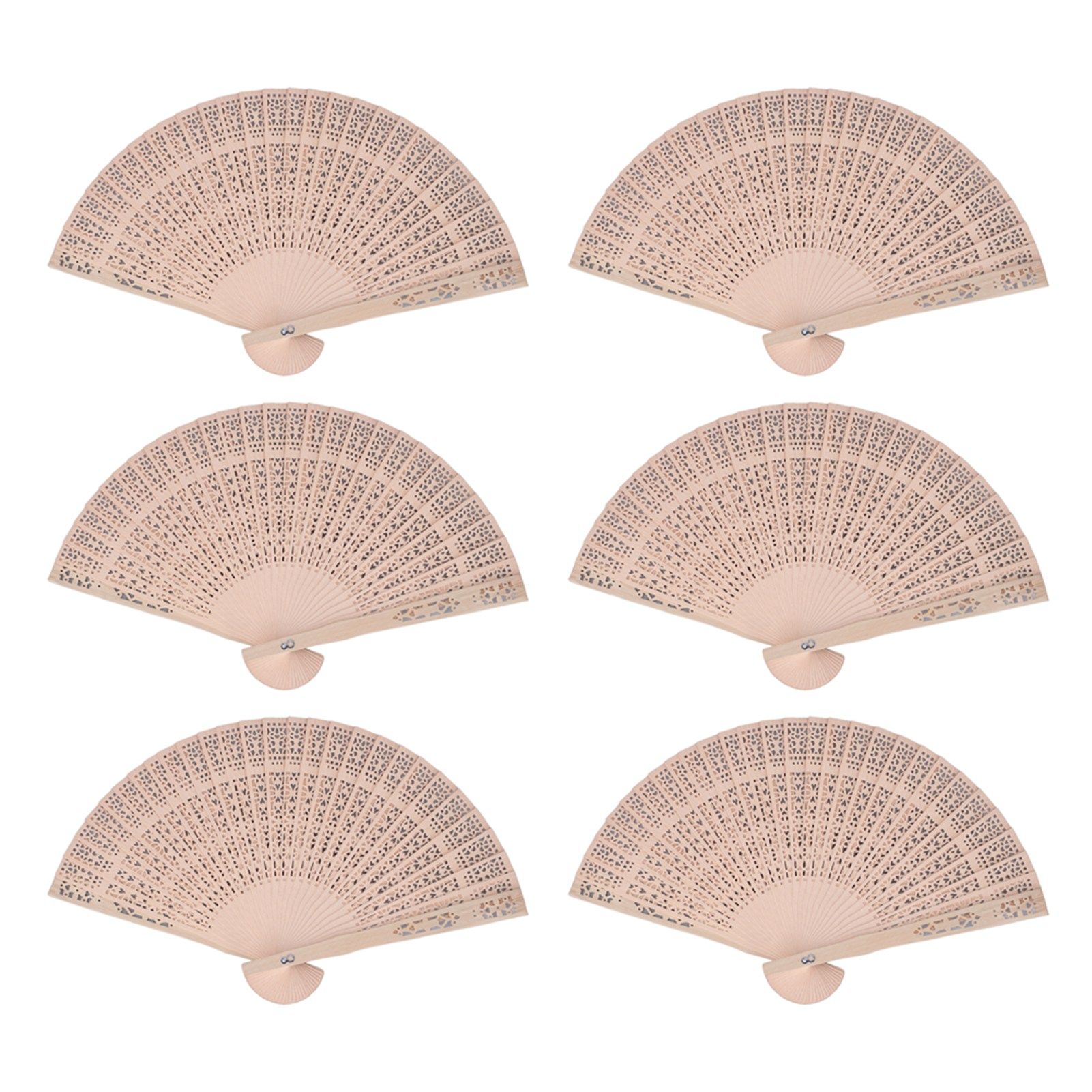 12Pcs Wooden Hand Fans Chinese Style Hollow Folding Handheld Fan for Wedding Gift Party DIY Decoration โ image 6