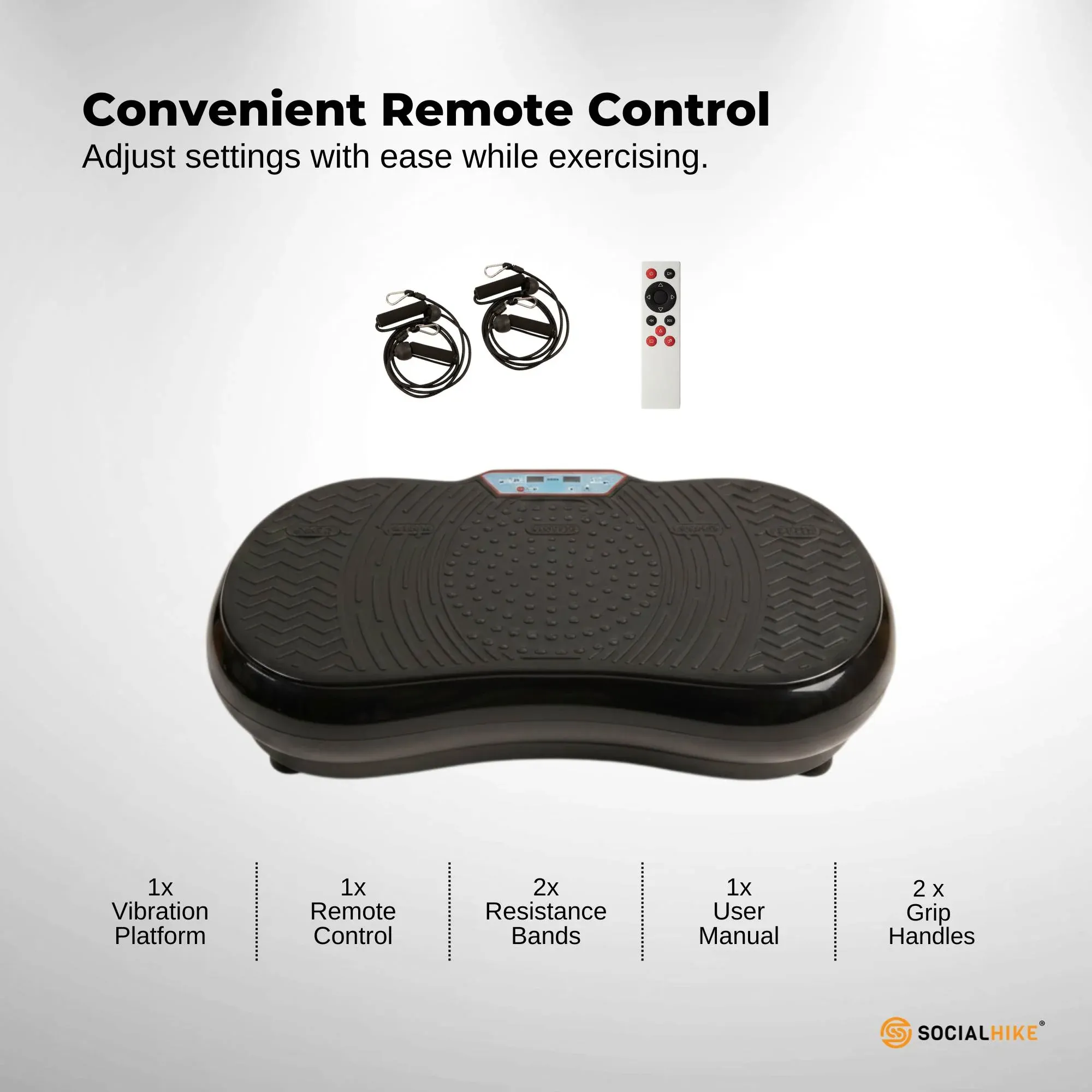 Social Hike 68cm Vibration Plate Machine Full Body Workout Platform Black — image 6