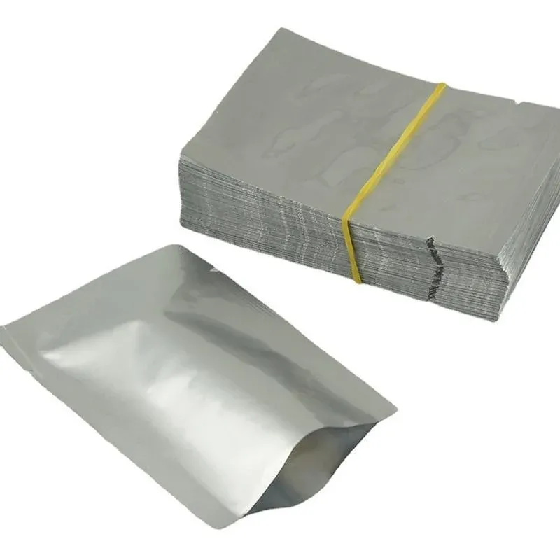 Silver Open Top Aluminum Foil Packaging Bags Heat Seal Vacuum Food Pouches - 30X40CM
