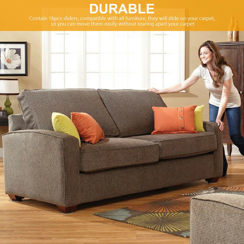 16Pcs 3.5 inch Round Carpet Furniture Sliders for Carpeted and Hard Floor Surface โ image 3