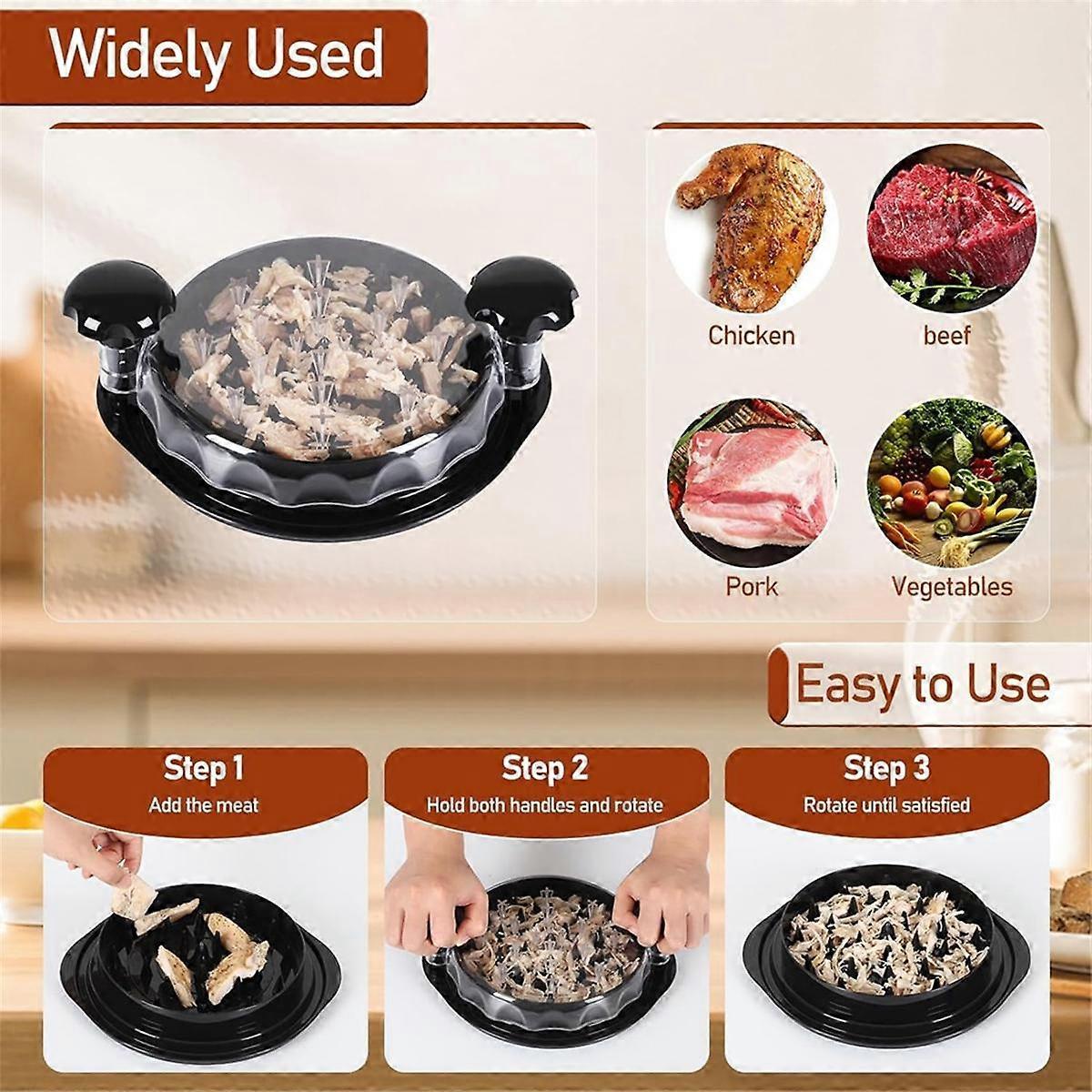 Chicken Shredder Tool - Non-Slip Base & Handles for Easy Shredding — image 3