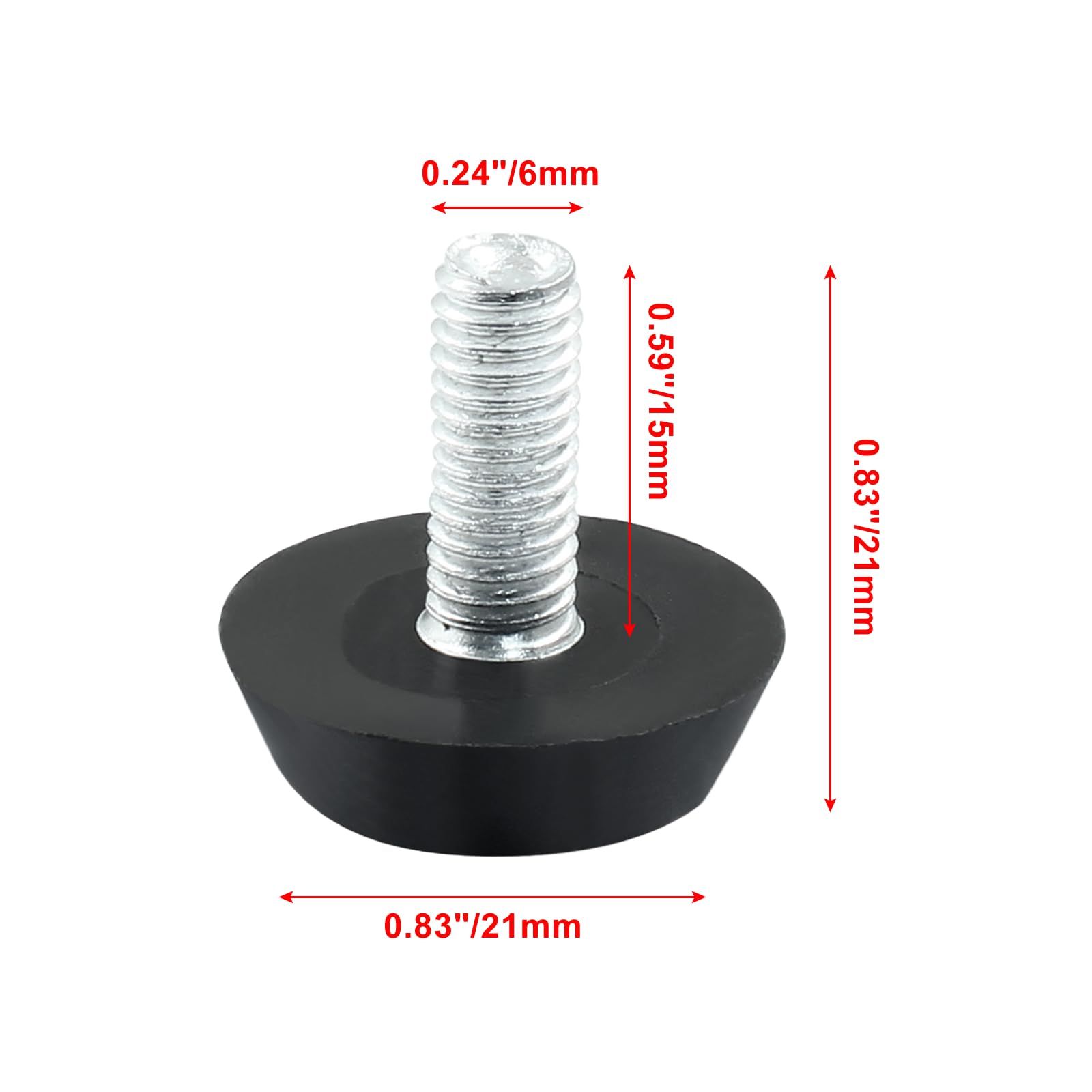 10 Pcs Furniture Lvelers M6 x 15mm Table Leg Levelers, Levelling Foot Screw on Furniture Adjuster Mini Adjustable Feet — image 3