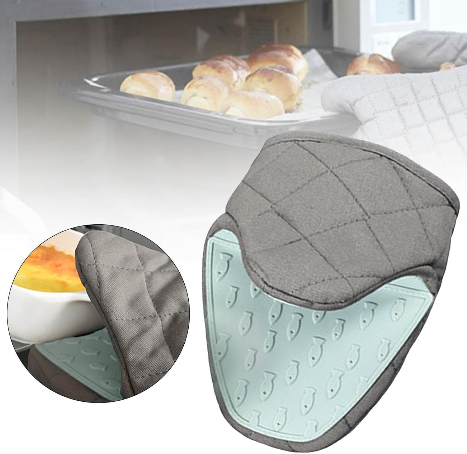 Light Green Heat Resistant Oven Mitt for Baking and Cooking - 1 Piece — image 3
