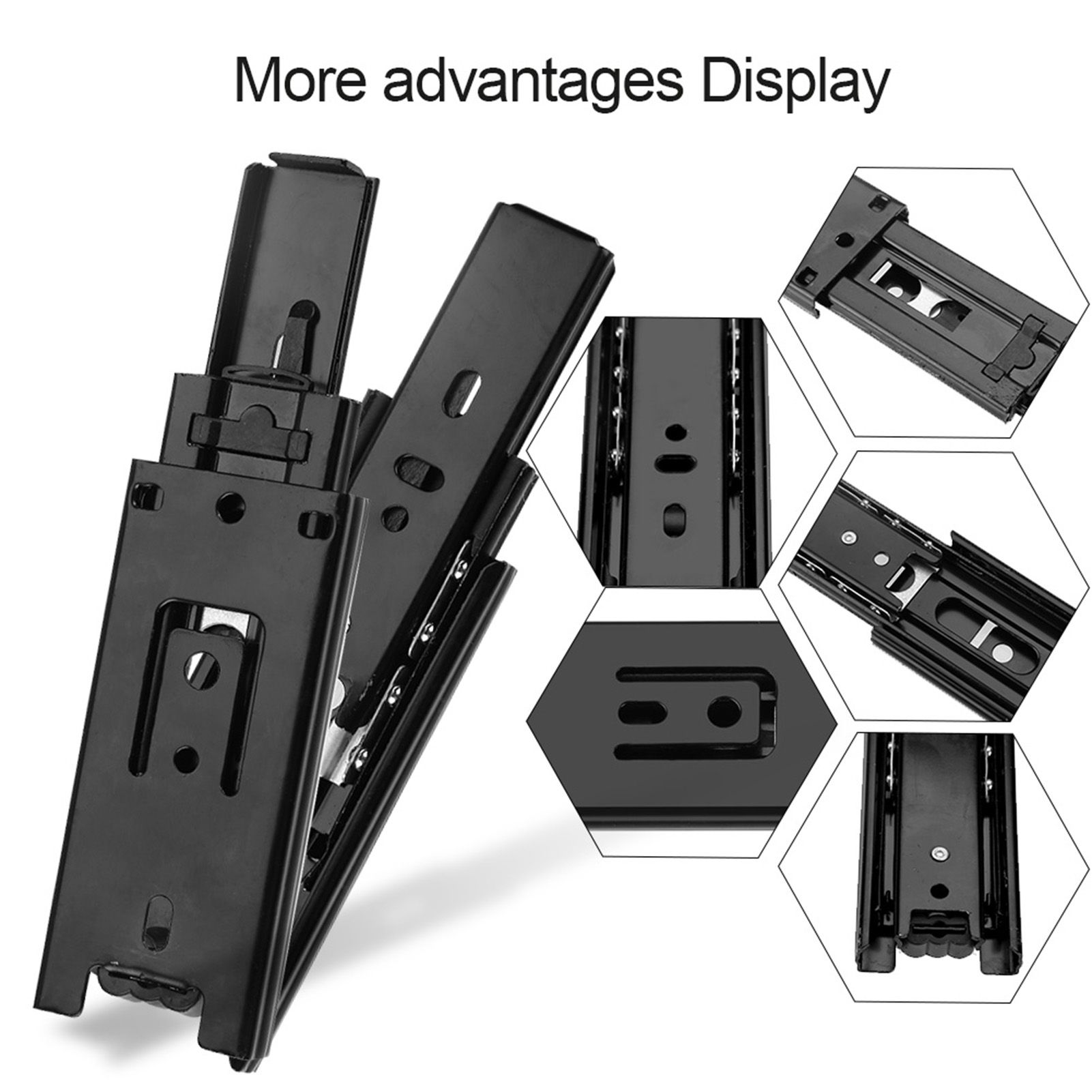 2pcs Mini Short Drawer Slides Furniture Guide Rail Full Extension Kitchen Cupboard Hardware 4in โ image 3