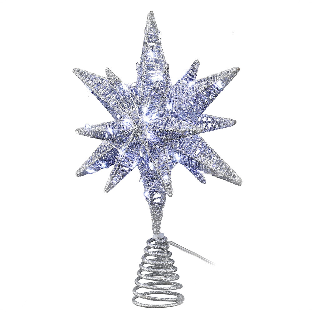 Jingle Jollys 3D Christmas Tree Topper Star LED Decorations Xmas Party Timer — image 3