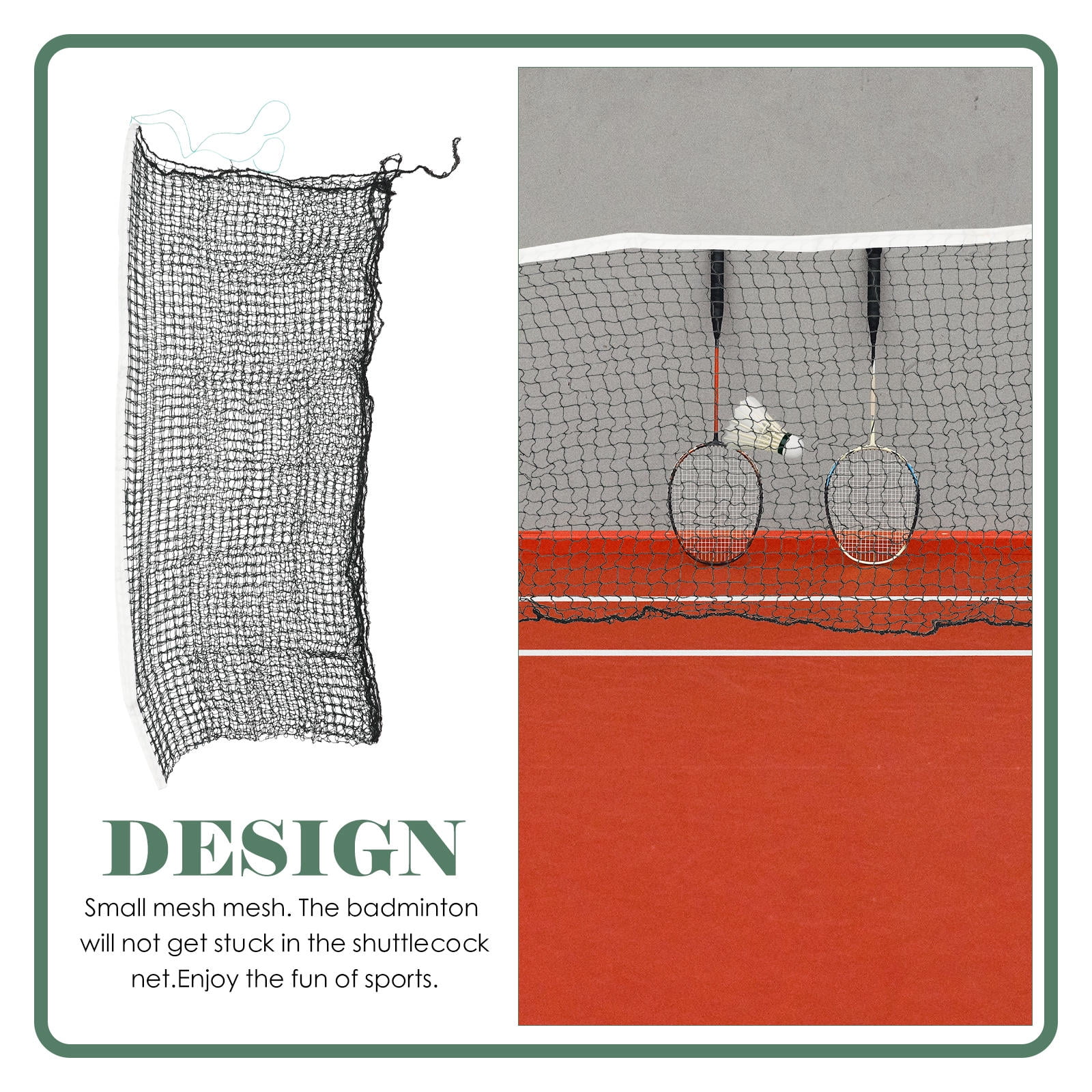 1Pcs Wear Resist Badminton Net for Family and Friends Army Green Portable Volleyball Net 11 8x3 In โ image 5